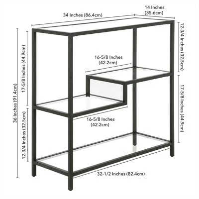 Henn& Hart 36" Tall Black Bronze Bookcase - Henn&Hart 8 Henn& Hart 36" Tall Black Bronze Bookcase - Henn&Hart - Image 6