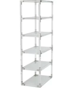 55 Downing Street Hanna 70 3/4" Clear Acrylic and Chrome 6-Shelf Open Bookcase 10 55 Downing Street Hanna 70 3/4" Clear Acrylic and Chrome 6-Shelf Open Bookcase -Bookshelves Sales Shop unnamed file 1335