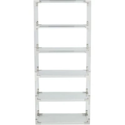 55 Downing Street Hanna 70 3/4" Clear Acrylic and Chrome 6-Shelf Open Bookcase 7 55 Downing Street Hanna 70 3/4" Clear Acrylic and Chrome 6-Shelf Open Bookcase - Image 5