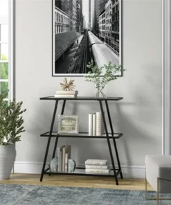 Henn& Hart 36 in. Tall Black Bronze Bookcase - Henn&Hart -Bookshelves Sales Shop unnamed file 1340