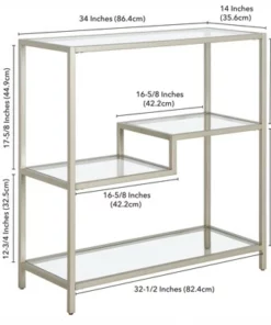 Henn& Hart 36" Tall Satin Nickel Bookcase - Henn&Hart 17 Henn& Hart 36" Tall Satin Nickel Bookcase - Henn&Hart -Bookshelves Sales Shop unnamed file 1350
