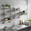Hollis Industrial Wood 2-Tier Wall Display Shelf in Natural - Furniture of America
