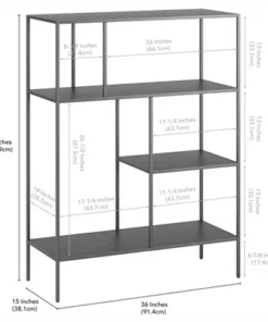 Henn& Hart 48" Tall Gunmetal Gray Bookcase - Henn&Hart -Bookshelves Sales Shop unnamed file 1390