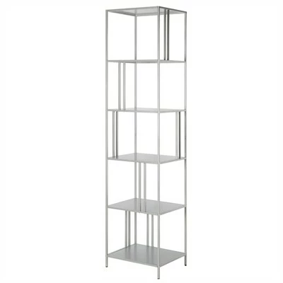Henn& Hart 18" Wide Silver Bookcase - Henn&Hart 4 Henn& Hart 18" Wide Silver Bookcase - Henn&Hart - Image 2