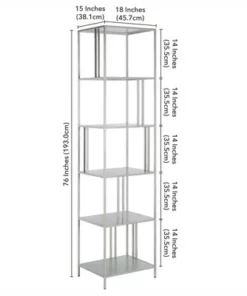 Henn& Hart 18" Wide Silver Bookcase - Henn&Hart 14 Henn& Hart 18" Wide Silver Bookcase - Henn&Hart -Bookshelves Sales Shop unnamed file 1396