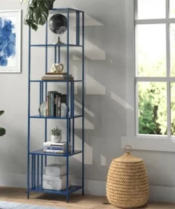Henn& Hart 18" Wide Mykonos Blue Bookcase - Henn&Hart -Bookshelves Sales Shop unnamed file 1403