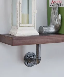 23.5" x 7.3" Industrial Pipe Wall Shelf - Danya B. Dark Brown/silver -Bookshelves Sales Shop unnamed file 1470