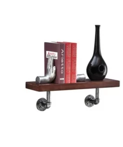 23.5" x 7.3" Industrial Pipe Wall Shelf - Danya B. Dark Brown/silver -Bookshelves Sales Shop unnamed file 1472