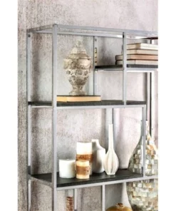 Jan Modern Metal 6-Shelf Bookcase in Chrome - Furniture of America -Bookshelves Sales Shop unnamed file 1481