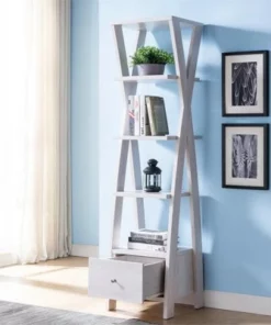 Stokes Wood 4-Shelf 71-Inch Standard Bookcase in White Oak - Furniture of America -Bookshelves Sales Shop unnamed file 1494