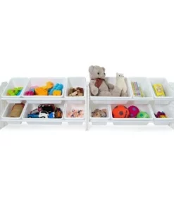 UNiPLAY Toy Organizer With Removable Storage Bins, Multi-Bin Organizer for Books, Building Blocks, School Materials, Toys with Baseplate Board Frame -Bookshelves Sales Shop unnamed file 150