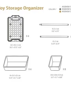 UNiPLAY Toy Organizer With Removable Storage Bins, Multi-Bin Organizer for Books, Building Blocks, School Materials, Toys with Baseplate Board Frame -Bookshelves Sales Shop unnamed file 152