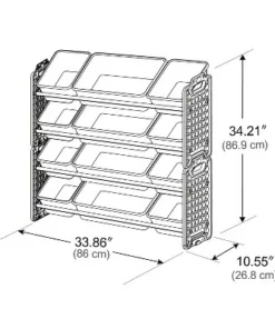 UNiPLAY Toy Organizer With Removable Storage Bins, Multi-Bin Organizer for Books, Building Blocks, School Materials, Toys with Baseplate Board Frame -Bookshelves Sales Shop unnamed file 153