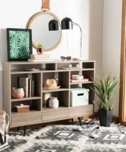 Marina Wood Etagere Oak - Safavieh