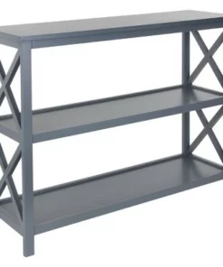 Contemporary 3 Tier Low Wooden Shelf - Olivia & May White