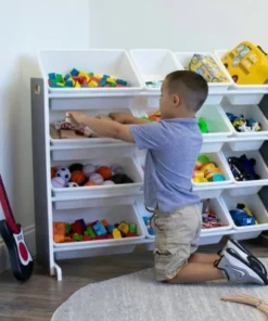 Soho Toy Storage Organizer with 16 Storage Bins Gray/White - Humble Crew -Bookshelves Sales Shop unnamed file 163