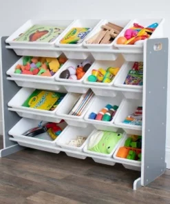 Soho Toy Storage Organizer with 16 Storage Bins Gray/White - Humble Crew -Bookshelves Sales Shop unnamed file 165