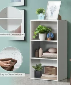 Costway 2 PCS 3 Tier Open Shelf Bookcase Multi-functional Storage Display Cabinet White -Bookshelves Sales Shop unnamed file 171