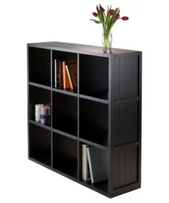 40" Timothy Shelf 3X3 Slots Black - Winsome