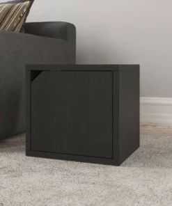 Way Basics Eco Stackable Connect Door Cube Modular Cubby Organizer Storage System Black