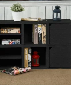 Way Basics Eco Stackable Connect Door Cube Modular Cubby Organizer Storage System Black -Bookshelves Sales Shop unnamed file 1735