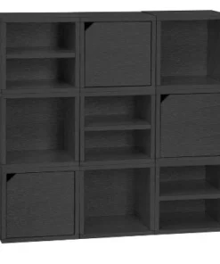 Way Basics Eco Stackable Connect Door Cube Modular Cubby Organizer Storage System Black -Bookshelves Sales Shop unnamed file 1738