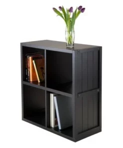 27" Timothy Shelf 2X2 Slots Black - Winsome
