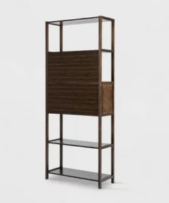 Selma Bamboo Bookcase Right Facing Spindle Cabinet - Boraam Natural