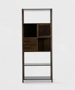 Selma Bamboo Bookcase Right Facing Spindle Cabinet - Boraam Natural -Bookshelves Sales Shop unnamed file 1747