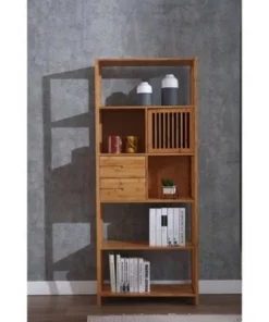 Selma Bamboo Bookcase Right Facing Spindle Cabinet - Boraam Natural -Bookshelves Sales Shop unnamed file 1754