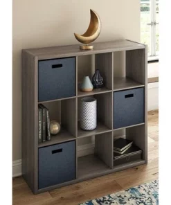 ClosetMaid 459000 Heavy Duty Decorative Bookcase Open Back 9-Cube Storage Organizer in Graphite Gray with Hardware for Closet, Home, Office, or Toys