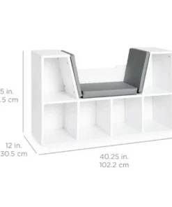 Best Choice Products 6-Cubby Kids Bedroom Storage Organizer, Multi-Purpose Bookcase w/ Cushioned Reading Nook -Bookshelves Sales Shop unnamed file 1763