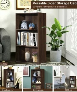 Costway 2 PCS 3 Tier Open Shelf Bookcase Multi-functional Storage Display Cabinet Walnut 14 Costway 2 PCS 3 Tier Open Shelf Bookcase Multi-functional Storage Display Cabinet Walnut -Bookshelves Sales Shop unnamed file 178