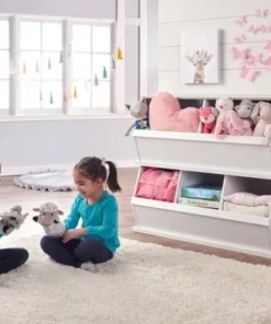 Badger Basket Two Bin Stackable Storage Cubby White/Gray Woodgrain 18 Badger Basket Two Bin Stackable Storage Cubby White/Gray Woodgrain -Bookshelves Sales Shop unnamed file 1808