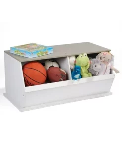 Badger Basket Two Bin Stackable Storage Cubby White/Gray Woodgrain 19 Badger Basket Two Bin Stackable Storage Cubby White/Gray Woodgrain -Bookshelves Sales Shop unnamed file 1809