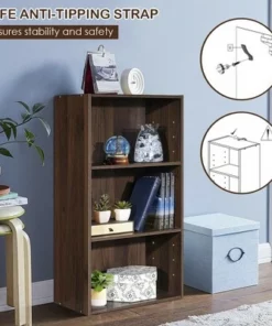 Costway 2 PCS 3 Tier Open Shelf Bookcase Multi-functional Storage Display Cabinet Walnut 18 Costway 2 PCS 3 Tier Open Shelf Bookcase Multi-functional Storage Display Cabinet Walnut -Bookshelves Sales Shop unnamed file 182