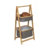 Honey-Can-Do 2 Tier Bamboo and Canvas A-Frame Shelving Unit -Bookshelves Sales Shop unnamed file 1822