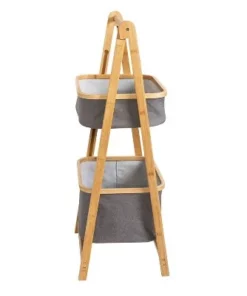 Honey-Can-Do 2 Tier Bamboo and Canvas A-Frame Shelving Unit -Bookshelves Sales Shop unnamed file 1824