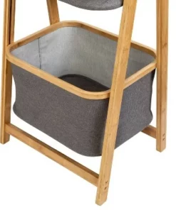 Honey-Can-Do 2 Tier Bamboo and Canvas A-Frame Shelving Unit -Bookshelves Sales Shop unnamed file 1826