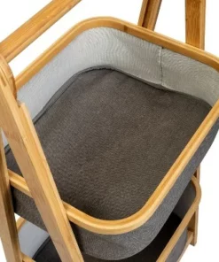 Honey-Can-Do 2 Tier Bamboo and Canvas A-Frame Shelving Unit -Bookshelves Sales Shop unnamed file 1829