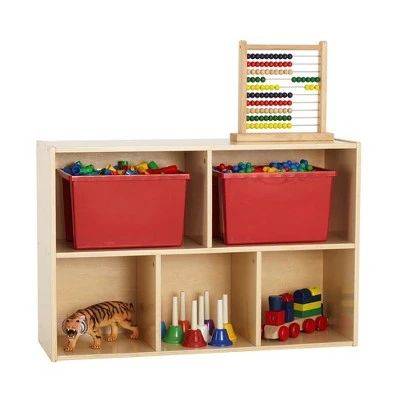 ECR4Kids Birch Streamline 5-Compartment Storage Cabinet, Wood Toy Storage Shelves for Kids 6 ECR4Kids Birch Streamline 5-Compartment Storage Cabinet, Wood Toy Storage Shelves for Kids - Image 4