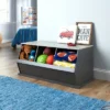 Badger Basket 3 Bin Stackable Storage Cubby Charcoal/Gray Woodgrain -Bookshelves Sales Shop unnamed file 1867