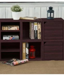 Way Basics Eco Stackable Connect Cube with Shelf Modular Cubby Organizer Storage System Espresso Wood Grain -Bookshelves Sales Shop unnamed file 1876