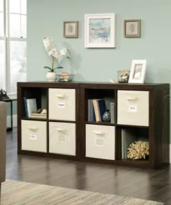 Stow Away 4 Cube Organizer Smoked Oak - Sauder