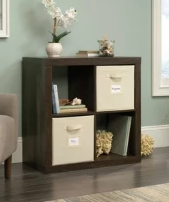 Stow Away 4 Cube Organizer Smoked Oak - Sauder -Bookshelves Sales Shop unnamed file 1882