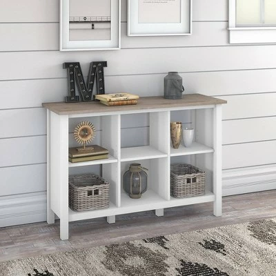30" 6 Cube Mayfield Bookshelf Shiplap Gray/Pure White - Bush Furniture 3 30" 6 Cube Mayfield Bookshelf Shiplap Gray/Pure White - Bush Furniture