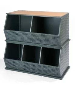 Badger Basket Metal and Bamboo 2 Bin Stackable Storage Cubby Charcoal/Natural 16 Badger Basket Metal and Bamboo 2 Bin Stackable Storage Cubby Charcoal/Natural -Bookshelves Sales Shop unnamed file 1892