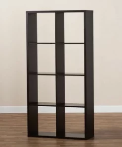 Janne 8 Cube Multipurpose Storage Shelf Dark Brown - Baxton Studio -Bookshelves Sales Shop unnamed file 1902