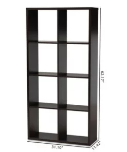 Janne 8 Cube Multipurpose Storage Shelf Dark Brown - Baxton Studio -Bookshelves Sales Shop unnamed file 1903
