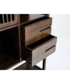 Selma Bamboo Bookcase Left Facing Spindle Cabinet - Boraam Natural -Bookshelves Sales Shop unnamed file 1919